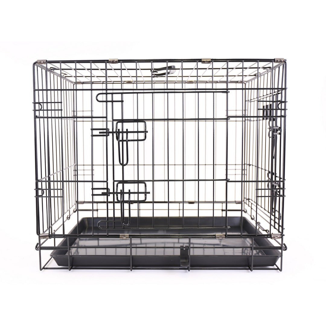 Cage caisse de transport pliante pour chien en métal noir 106 x 71 x 76 cm  matelas fourni